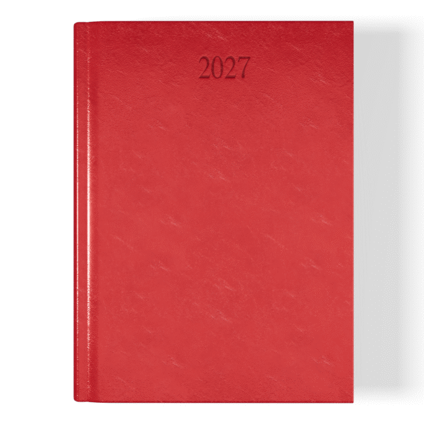 Richmond FineGrain A5 Desk Diary, Week To View, Red