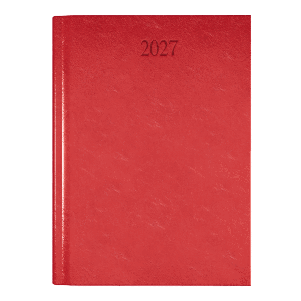 Richmond FineGrain A5 Desk Diary, Week To View, Red