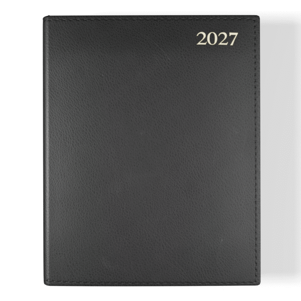 Chelsea Leather Quarto Diary, Week To View, Black