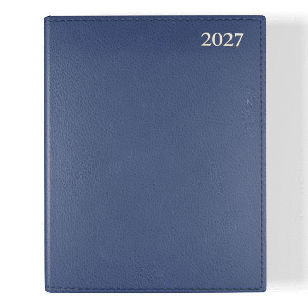 Chelsea Leather Quarto Diary, Week To View, Blue